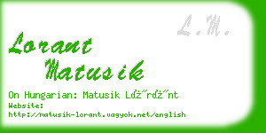 lorant matusik business card